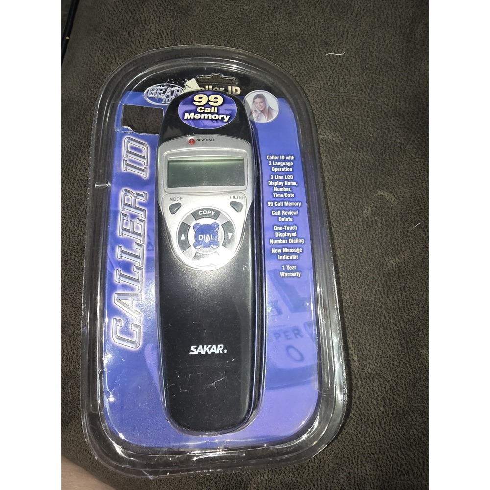 New Sakar Corded Landline Phone Memory Caller ID, LCD Display Desk or Wall Mount